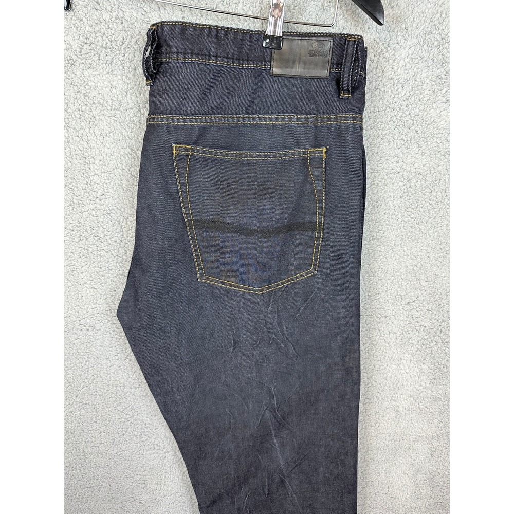 Buffalo David Bitton Jeans Mens Size 40x32 Black Stretch Distressed Grunge Denim